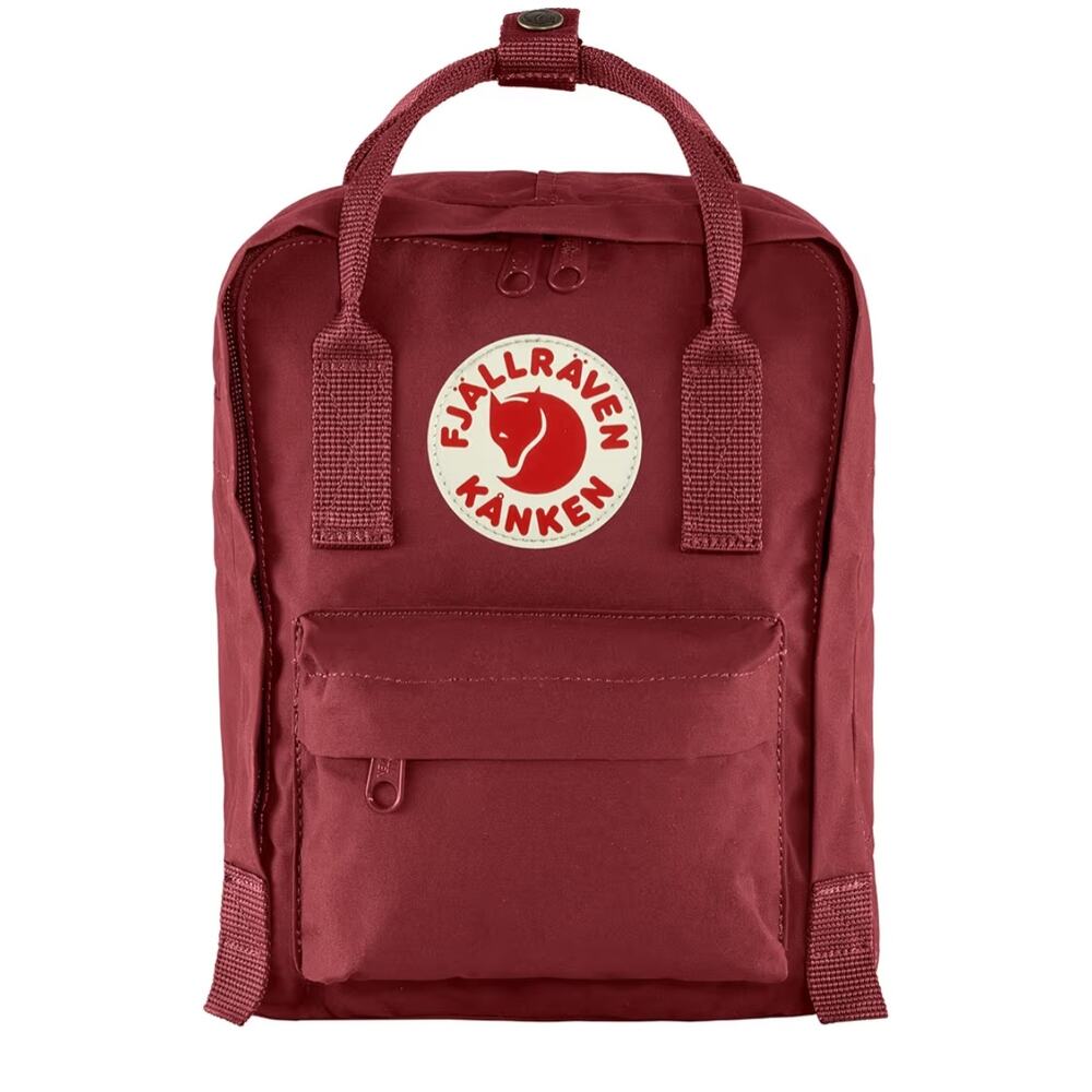 Fjällräven Kanken Mini Backpack Compact  Durable Vinyl Fabric Travel Ox Red
